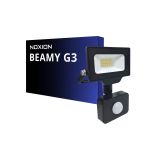 Noxion LED Floodlight Beamy G3.1 Black 10W 1100lm 100D - 830 Warm White | IP65 - Motion and Light Sensor - Symmetrical 