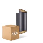 Multipack 10x Nordlux Nico Wall Light Aluminium Black Up & Down  | Suitable for 2x GU10